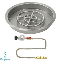 American Fireglass SS-RSPMKIT-P-19 19 in. Round Stainless Steel Drop-In Pan with - £439.15 GBP