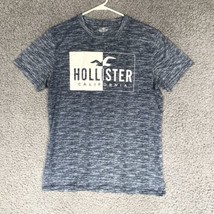 Hollister California Shirt Adult Medium Blue Gray Big Logo Pre-Owned Che... - $10.48
