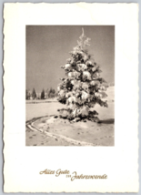 Vtg German Postcard Alles Gute Jahreswende (Happy New Year) trees snow - £4.31 GBP