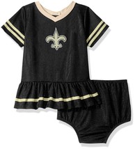 NFL New Orleans Saints Infant Dazzle Dress &amp; Panty Size 3 Month Youth Gerber - £24.08 GBP