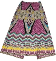 Bisou Bisou Women&#39;s Size Medium Multi-Color Multi-Print Maxi Skirt - £15.15 GBP
