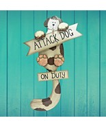 Dog Lovers Wooden Hanging Signs Attack Dog On Duty Pet Lovers Signs - £9.33 GBP