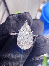 3.10 Carat Pear Lab Grown Diamond IGI Certified Hidden Halo Ring - $1,490.00