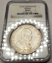 1914-A German States Prussia 5 Mark World Silver Coin NGC MS63 - Wilhelm II - $349.99