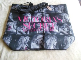 Victoria&#39;s Secret Black Bombshell Supermodel Large Tote Bag NWT - £43.53 GBP