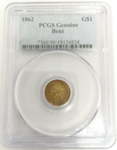 1862 $1 Gold Indian Head Type 3 PCGS Genuine Bent - £398.98 GBP