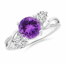 ANGARA Amethyst and Diamond Twisted Vine Ring for Women, Girls in 14K Solid Gold - £1,523.42 GBP