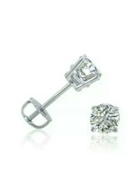 1Ct Rond Imitation Diamant Goutte Pendantes Oreilles Solide 14K or Jaune Plaqué - £35.88 GBP