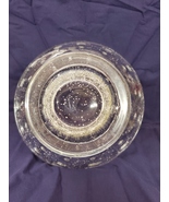 Vintage controlled bubble pedestal clear glass bowl - £23.59 GBP
