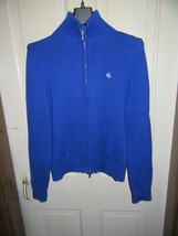 Lauren Ralph Lauren Blue Zip Front Ladies Cardigan Sweater-Size S - $14.95