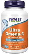 NOW Supplements, Ultra Omega-3 Molecularly Distilled and Enteric Coated, 90 Soft - £94.42 GBP