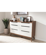 Laken White and Walnut Wood 6-Drawer Storage Dresser - $8,673.55 MXN