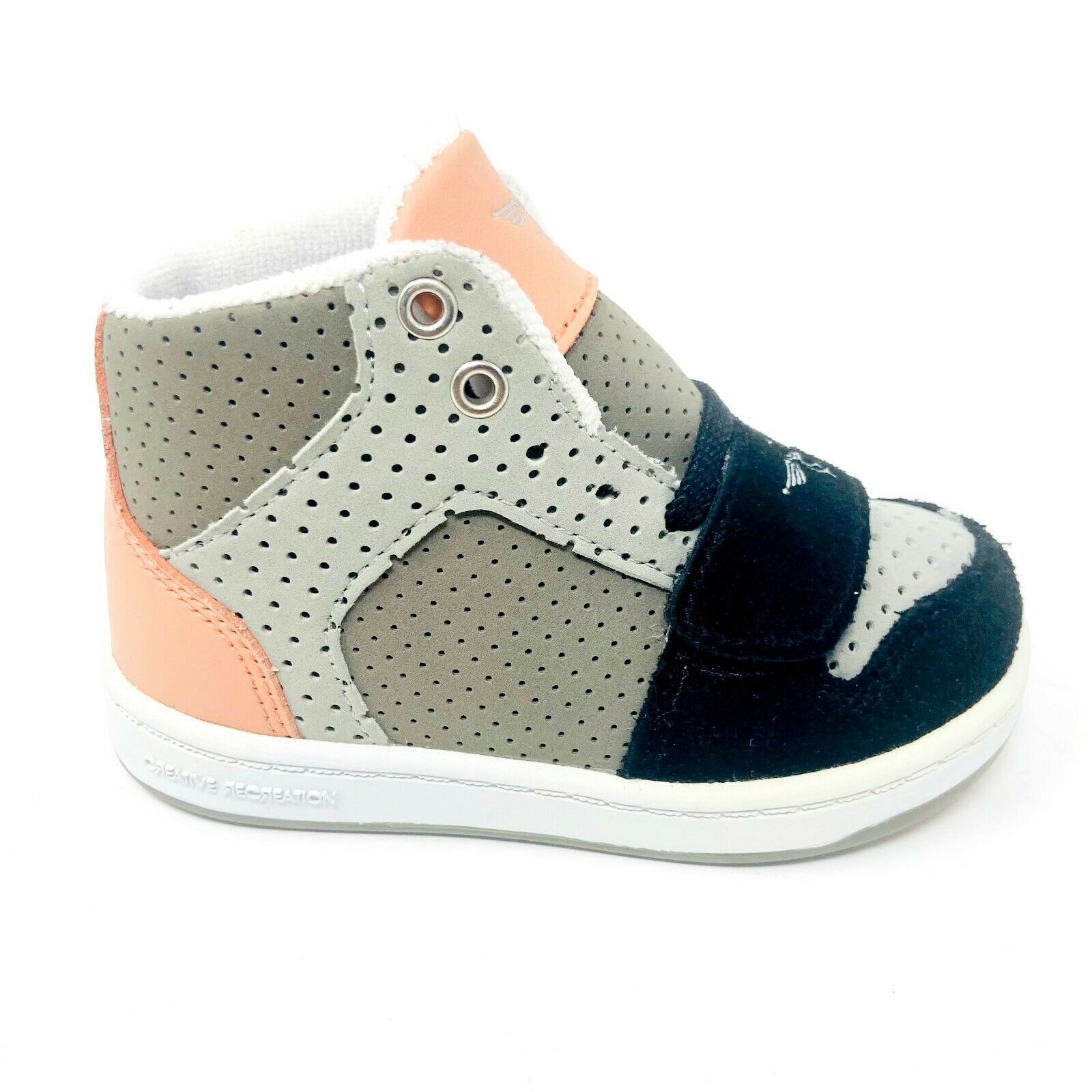 Creative Recreation Cesario Ash Cement Salmon Black Toddler Baby Sneakers