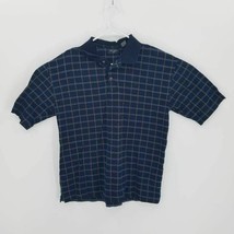 Dockers Mens Polo Shirt Blue Windowpane Short Sleeve 100% Cotton Pullover M - £6.96 GBP