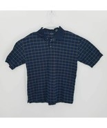 Dockers Mens Polo Shirt Blue Windowpane Short Sleeve 100% Cotton Pullover M - £6.77 GBP