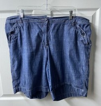 Just My Size Blue Chambray Shorts Womens Plus Size 20W High Rise 9 inch ... - $13.74