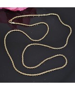 Danecraft 925 Sterling Silver Italy Vermeil Rope Chain Necklace 30&quot; 13.9g - $44.95