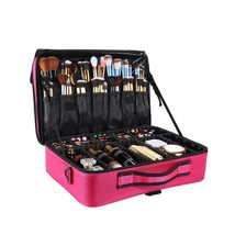 Large Travel Makeup Case - Professional Cosmetic Bag with Adjustable Dividers - £28.76 GBP+