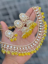 Joharibazar Indian Gold Plated Kundan Ramdan Bollywood Jhumka Choker Jewelry Set - £36.38 GBP