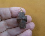 (CR501-5) 15/16&quot; oiled Fairy Stone Pendant CHRISTIAN CROSS Staurolite Cr... - £27.23 GBP