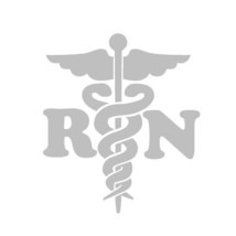 (2 Pack) Caduceus Medical Cross RN (5&quot; Silver) Vinyl Decal Window Sticker - £7.64 GBP