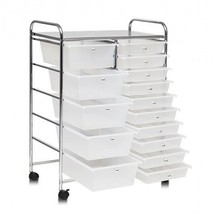15 Drawers Rolling Storage Cart Organizer-clear - Color: Transparent - $136.99
