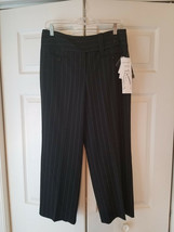Larry Levine Womens Stretch Black White Pinstripe Career Crop Pant Size 10 (NEW) - £23.70 GBP