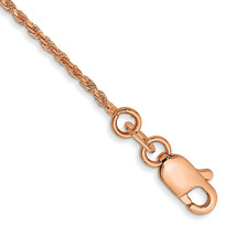 14K Rose Gold 7 inch 1mm Diamond-cut Man Made Rope with Lobster Clasp Ch... - $3,373.96 MXN