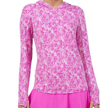 NWT Ladies IBKUL Abstract Skin Pink Long Sleeve Hoodie Golf Shirt S M L &amp; XL - £51.12 GBP