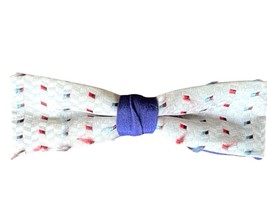 Beau Clip Mens Bow Tie Navy Red Gray Rayon Clip On Vintage 1940s USA - $21.38
