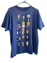 Dr Who 13 Doctors Many Faces Blue Short Sleeve Shirt Mens XL 2009 Bleach... - $17.10