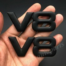 2x  Black V8 Vntage Car Trunk Tailgate Rear Emblem  Decals Sticker - £75.95 GBP