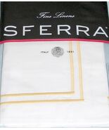 Sferra Grande Hotel Boudoir Sham Percale White/Banana Yellow Double Stit... - $39.50