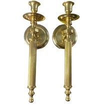 Brass Candlestick Holders Set of 2 Wall Sconces Pair ,Made In India - £53.06 GBP