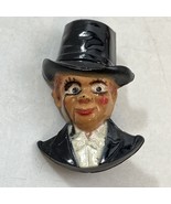 1930s Charlie Chaplin Man Top Hat Suit Tuxedo w Glasses Monocle Brooch Pin - $549.74 MXN