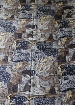 4+ yd Vtg 80s 1987 Bloom LA Fabrics Silky Black Brown Patterned 44x149 H... - $27.36