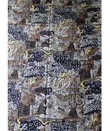 4+ yd Vtg 80s 1987 Bloom LA Fabrics Silky Black Brown Patterned 44x149 H... - £21.44 GBP