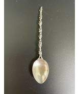 Antique Italian 800 Silver Ornate Demitasse Spoon 4⅞&quot; Teaspoon - £23.56 GBP