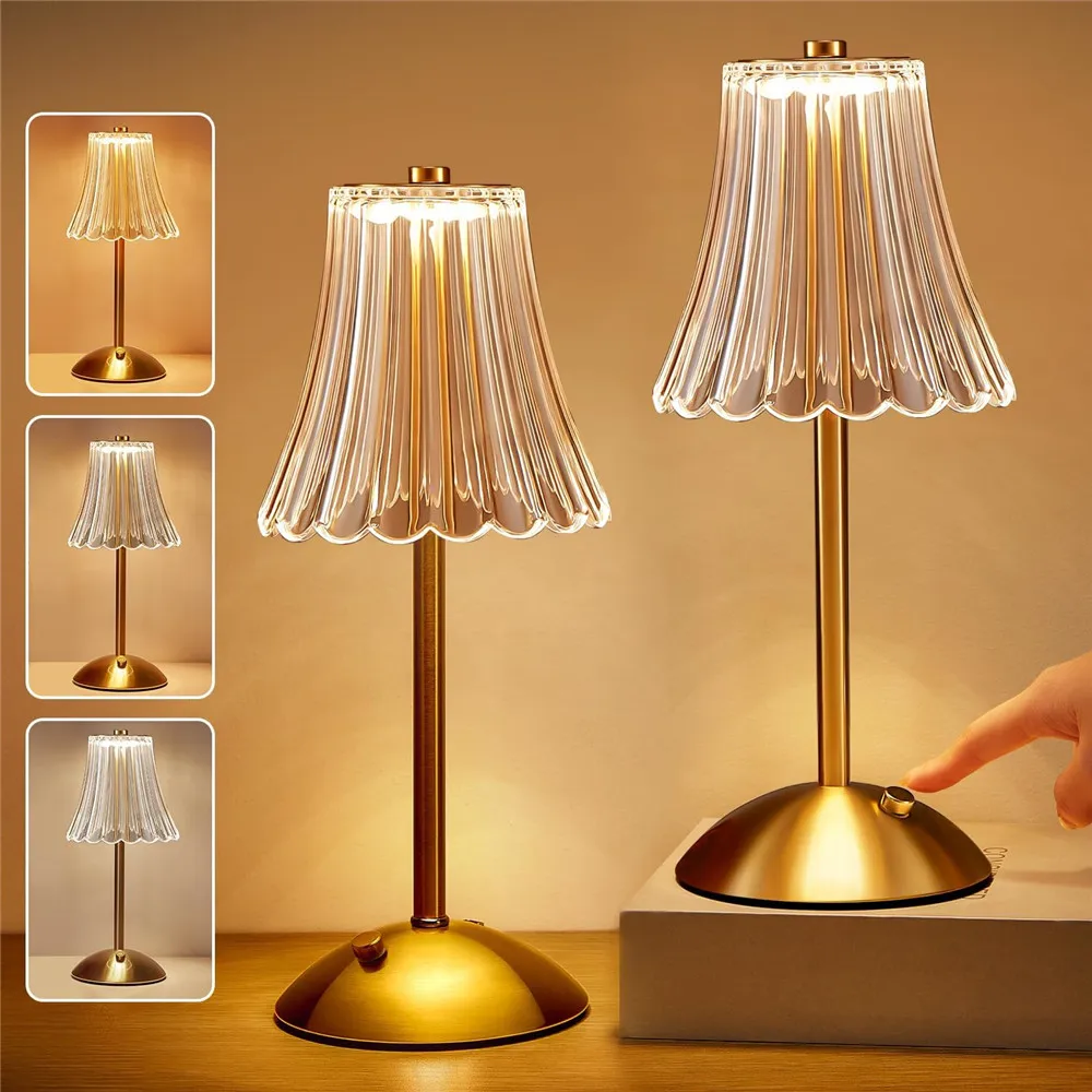 LED Table Lamp Touch Dimming Night Light Coffee/Bar USB Rechargeable Atm... - $28.80