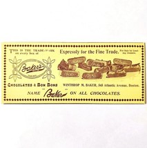 Winthrop Baker&#39;s Boston Chocolate 1897 Advertisement Victorian Bon Bons ... - $28.11 CAD