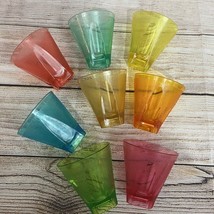 LOT: 8 Vintage 70s Plastic 6oz Juice Cups Multicolor Unbranded - $20.00