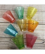 LOT: 8 Vintage 70s Plastic 6oz Juice Cups Multicolor Unbranded - $27.23 CAD