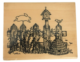 Anitas Rubber Stamp Country Fence Bunny Bird Birdhouse Spring Beehive Flowers - £5.57 GBP