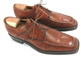 Campanile Men&#39;s Size 9 Apron Toe Oxford Light Brown Shoes Made in Italy - £35.69 GBP