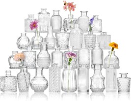 Cewor Glass Bud Vases In Bulk, Set Of 30 Small Vases For Centerpieces, Flower - £37.95 GBP