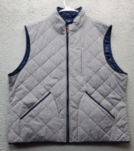 Crown &amp; Ivy Quited Vest Mens 2XL Gray Lined Sleeveless Stand Up Collar F... - $27.73