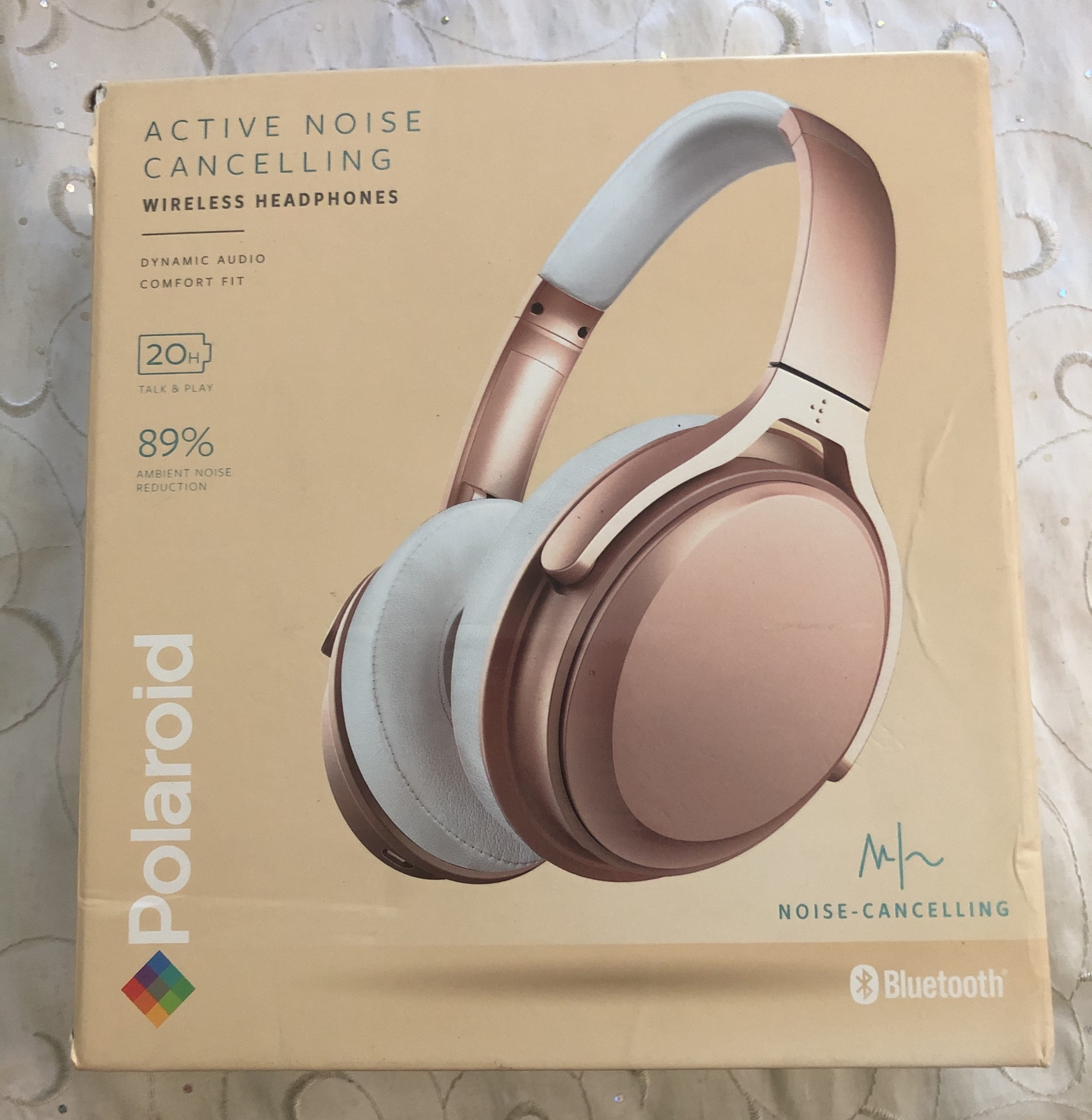 Polaroid Active Noise-cancelling PNC455GD Wireless Headphones Rose Gold - $99.95