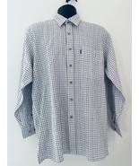 Super Champion Superior 100% Cotton Men’s White Check Shirt Size M - £14.11 GBP