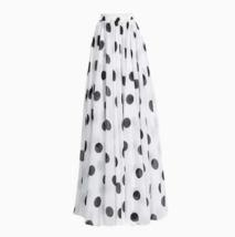 Black and White Polka Dot Chiffon Skirt Summer Beach Chiffon Skirt Plus Size  image 12
