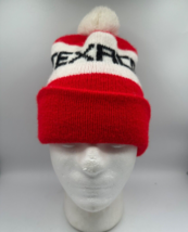 Vtg Texaco Oil Gas Knit Beanie Stocking Hat Cap Winter Pom Pom Red White... - £11.19 GBP